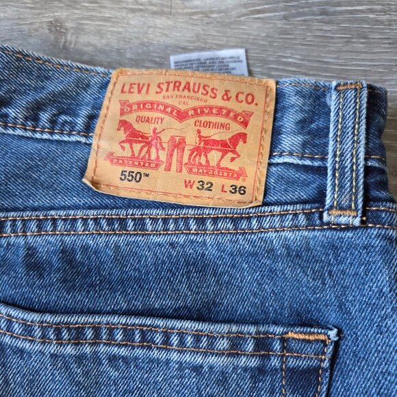 Men’s Levi’s 550 Relaxed Fit Jeans Medium Blue 32x36 – 100% Cotton, Tapered Leg - Picture 4 of 8